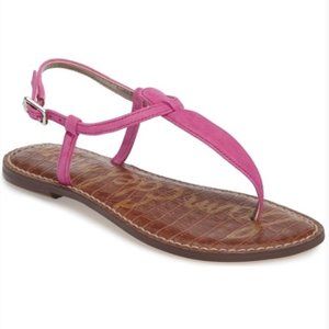 NEW Sam Edelman Gigi Hot Pink Suede T-strap Thong Sandals